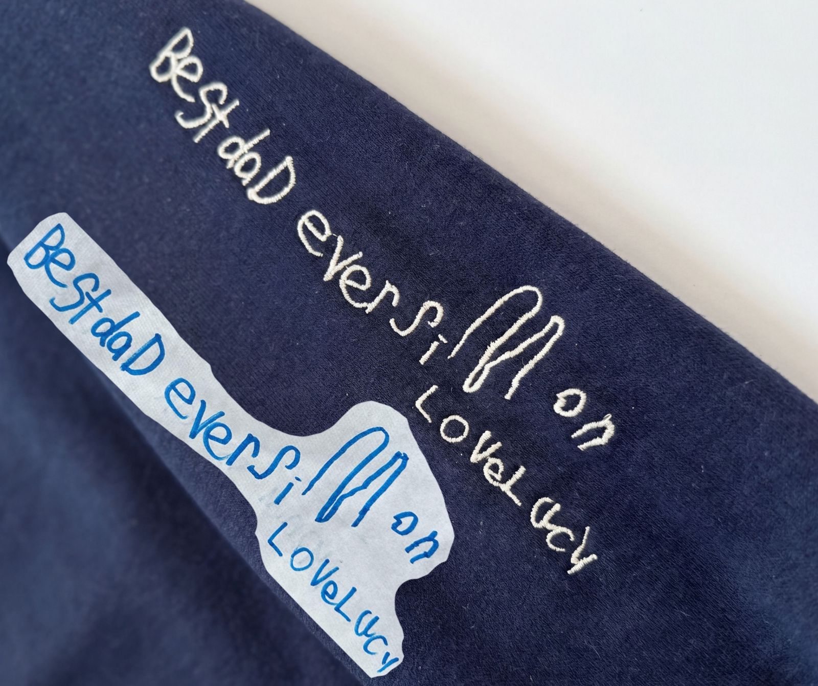 Their handwriting, stitched