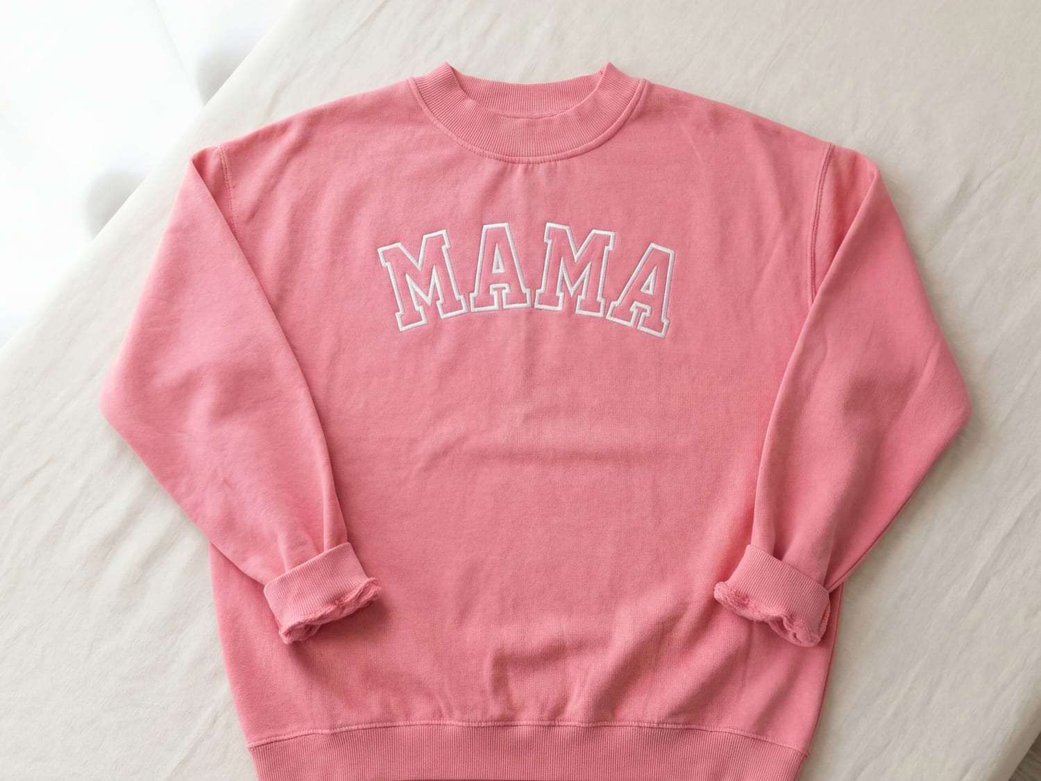 "MAMA" embroidered mockneck